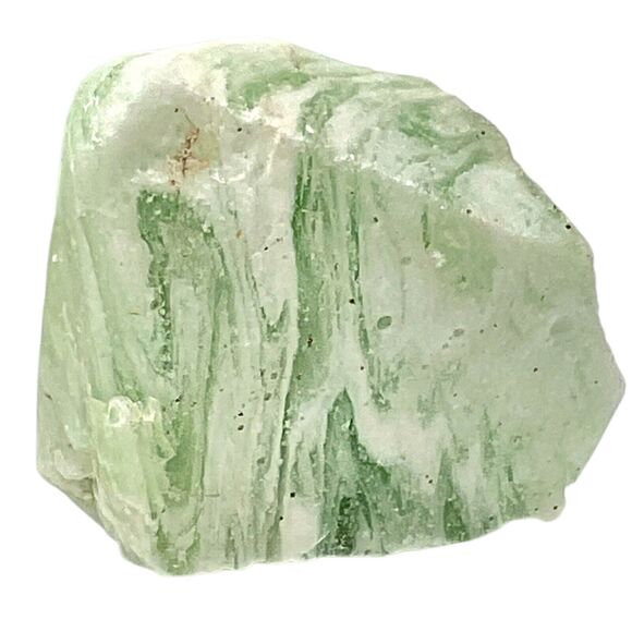 Mint Green White Frosty Swirl Art Glass Cullet Glowing Manganese Slag #5GX15 - Picture 7 of 9